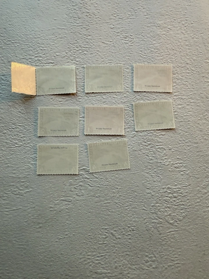 Zeppelin Airmail Stamps Set of 8 Deutsche Luftpost Reprints Immaculate Unused - Image 2 of 4