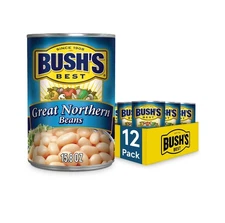 BUSH'S BEST 15.8 oz Canned Great Northern Beans, Ounce (Pack of 12) 