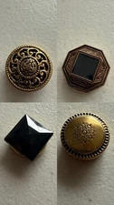 Vintage Nony NY Button Covers Lot Of 4 Onyx, Filigree