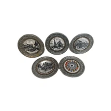 Pewter And Ceramic Germany Mini Wall Hanging Souvenir