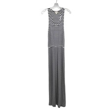 J. Crew Striped Maxi Dress Sleeveless Blue/White Racerback Size Small