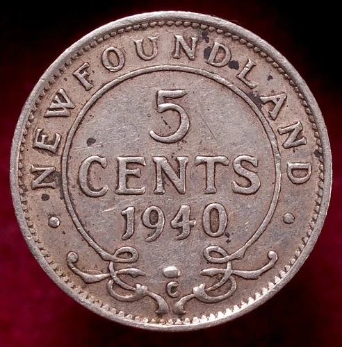 1940 Newfoundland 5 Cents — photo from the most recent tracked eBay sale