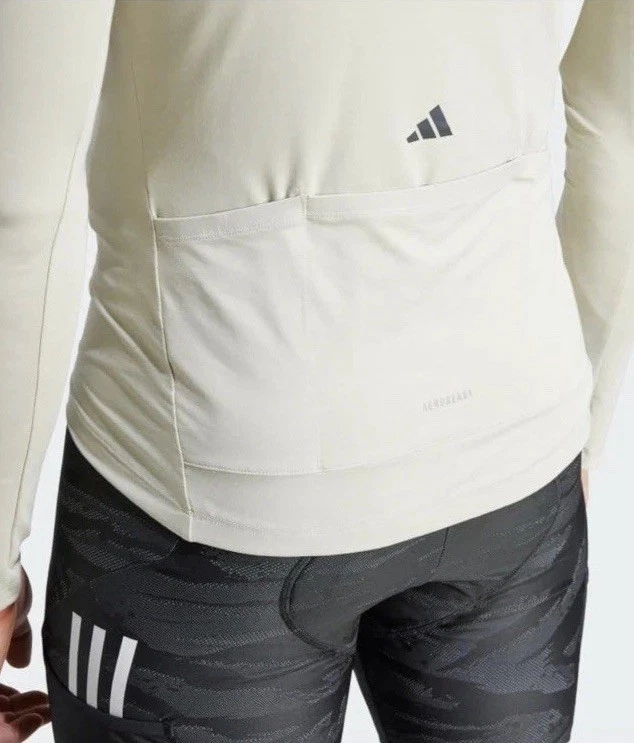 adidas The Gravel Cycling Long Sleeve Jersey Mens Size Large Gray IP2699 - Image 4 of 4