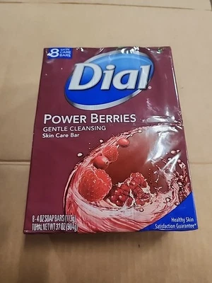 Dial Power Berries Bar Soap 8 PACK Discontinued Gentle Cleansing Glycerin Tallow