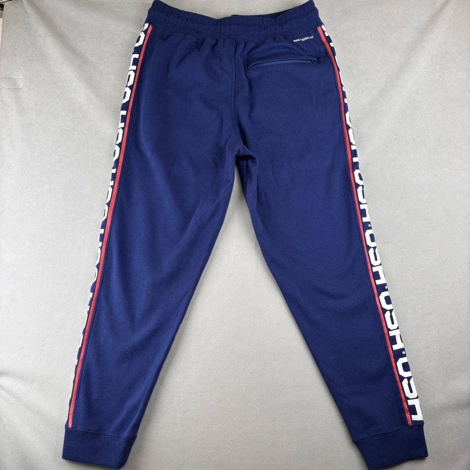 Pantalones de chándal Hurley Equipo Olímpico de EE. UU. Nike ajuste térmico para hombre M azul marino entrenamiento cálido Foto 4 de 4