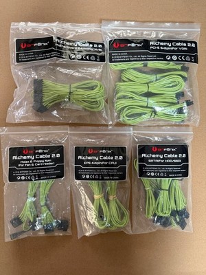 BitFenix Alchemy 2.0 Modular Multi-Sleeved Cable Kit (Nvidia Green) EVGA