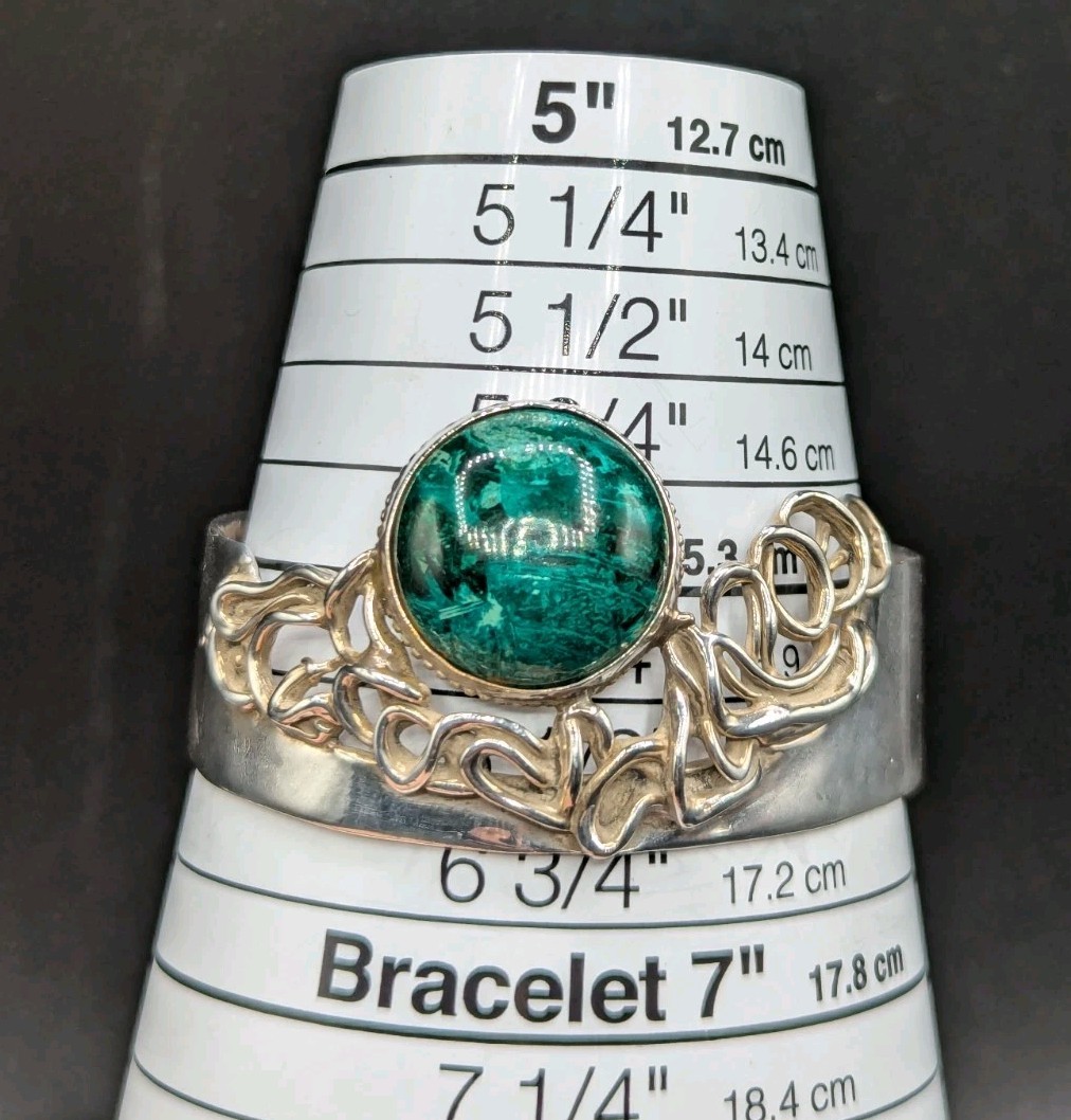 Artisan Signed Modernist Adjustable Cuff Sterling… - image 2