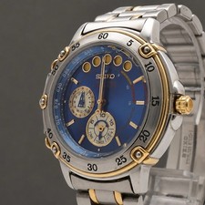 Orologio Uomo Cronografo Quarzo Quadrante Blu SEIKO Yacht Timer 6M37-6000...