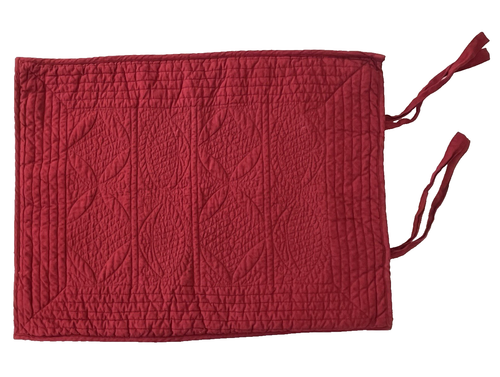 2 Pottery Barn Red Quilted Standard Pillow Shams Linen Blend - Picture 2 of 7