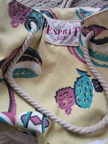 Vintage ESPRIT USA Retro Canvas Drawstring Bag 1990s - Picture 4 of 5