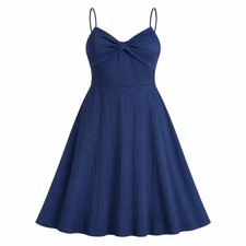 NWT Tahari Textured A Line Midi Lined Dress Size 14 Navy blue Ethereal Flowy