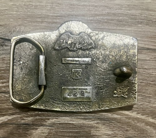 Vintage Great American Buckle Company CB Radio Themed Western Style Belt Buckle - Picture 3 of 5