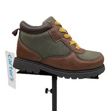 Carters Little Boys Boston Fashion Ankle Boot Size 11 Brown-Olive  Slip-on Style