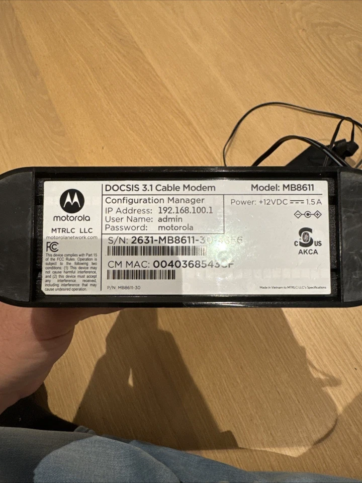 Cable módem Motorola MB8611 - negro Foto 3 de 3