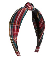 J CREW Red Black Tartan Plaid Headband NEW NWT