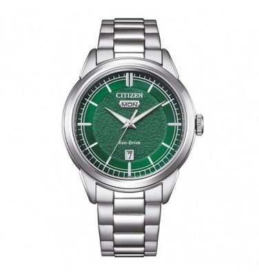 CITIZEN Day Date AW0151-85X Green Stainless Steel Strap Watch