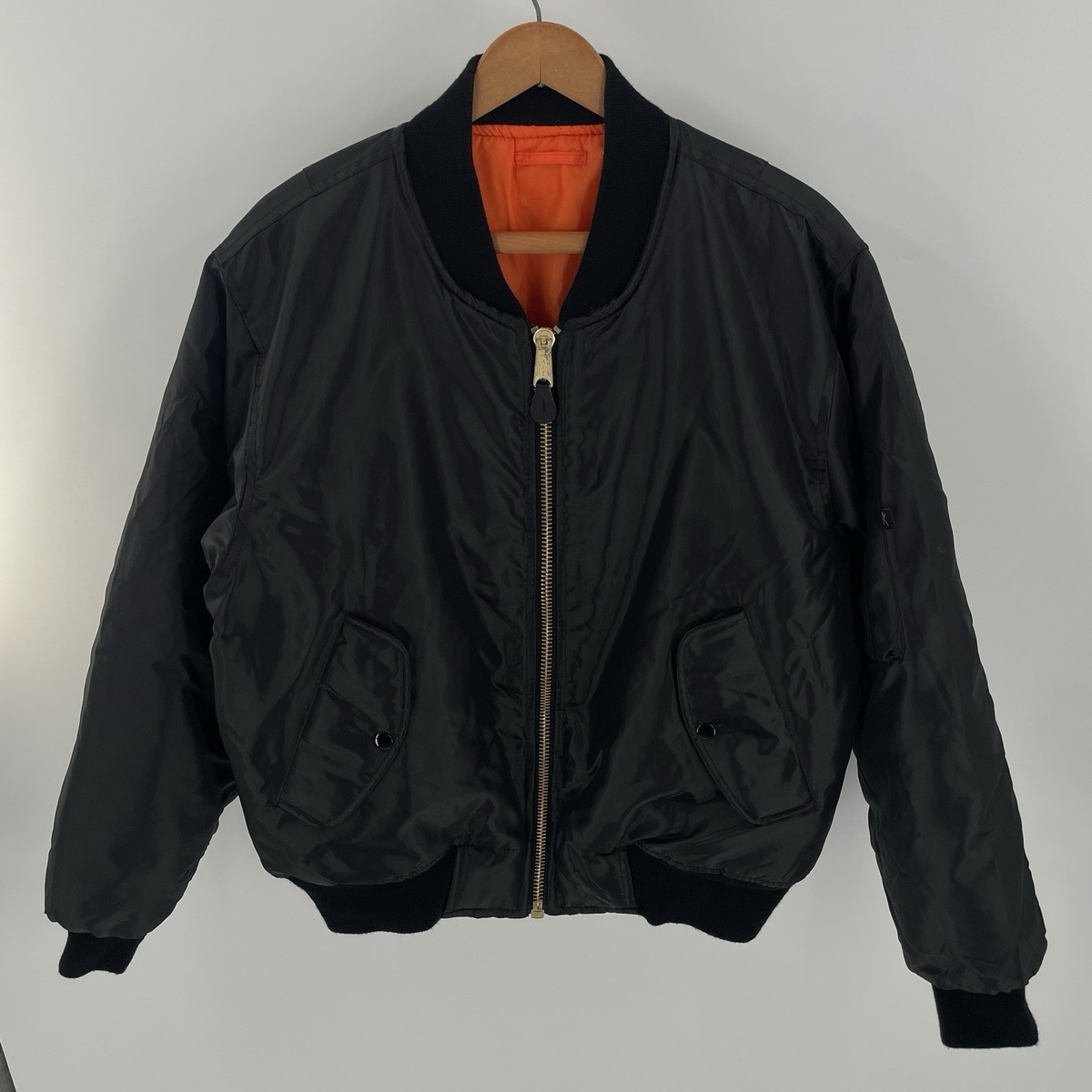 Rothco MA-1 Flight Bomber Jacket Size Small Black Full Zip