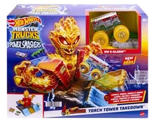 Hot Wheels Monster Trucks Toy Playset 1:64 Scale 5 Alarm Torch Tower Takedown