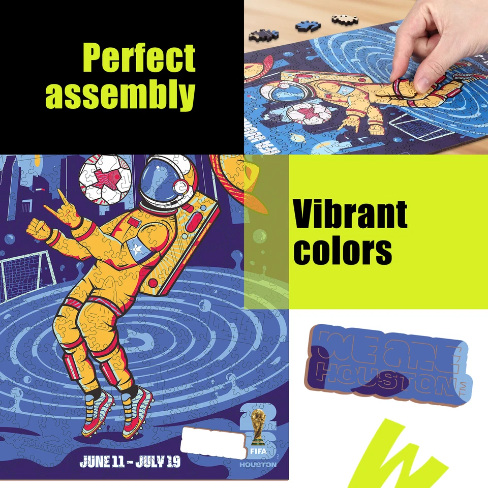 Rompecabezas de madera de 200 piezas con licencia oficial Copa Mundial de la FIFA 26™ | Arte de Houston Foto 3 de 4