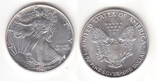 Moneta argento 1 dollaro Silver Eagle USA 1990 1 oncia argento fine (115163)