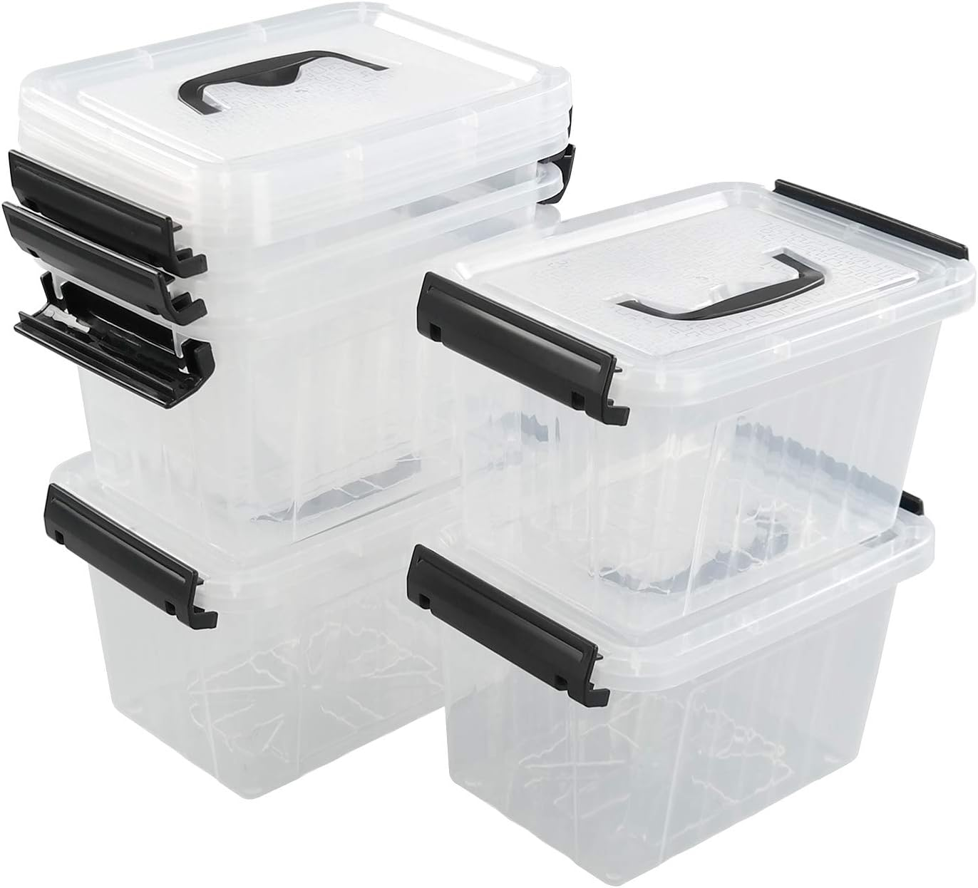 3.5 Quart Clear Stackable Plastic Storage Bin with Lid