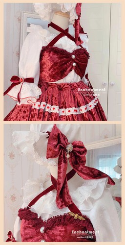 TouHou Project Flandre Scarlet Cosplay Costume Maid Dress Women Lolita Outfit - Picture 6 of 12