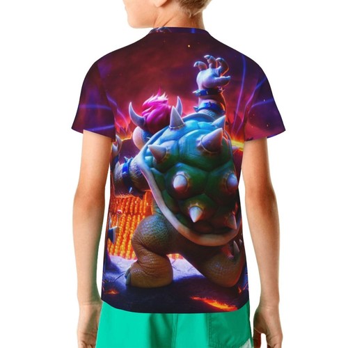 Super Mario Bros Movie Boys Cartoon T-Shirt Kids Novelty Short Sleeve Tees Tops - Picture 12 of 33