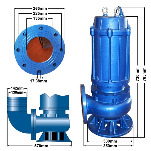 SCHMUTZWASSERPUMPE BAUPUMPE TAUCHPUMPE FÄKALIENPUMPE FÜR KELLER ABWASSER PUMPE - Bild 13 von 16