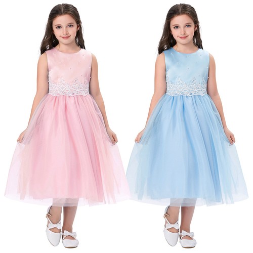 Communion Party Prom Princess Pageant Bridesmaid Wedding Girl's Tutu Midi Dress - Picture 4 of 42