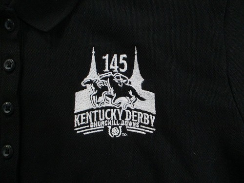 Camisa Kentucky Derby 145 Mujer Grande Negra Polo Algodón Bordado Manga Corta - Imagen 2 de 11