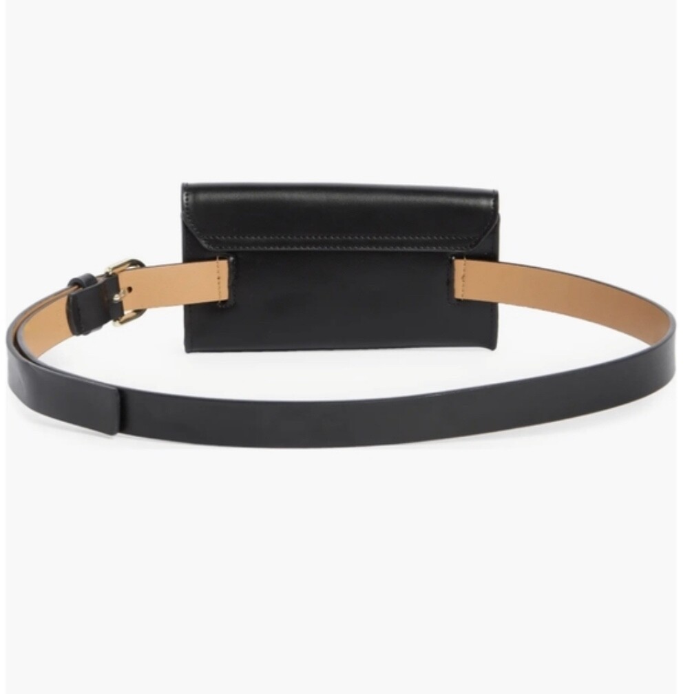 Kate Spade Black Bow Belt Bag Adjustable Leather L/XL NWT | eBay display picture 1