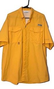 Mens-Columbia-PFG-Omni-Shade-Fishing-Shirt-Short-Sleeve-Vented-Outdoor