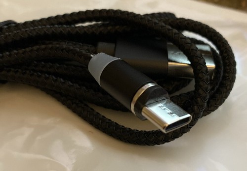 Câble de charge 3 en 1 6 pieds, iPhone, USB-C et Micro-USB. Expédié des États-Unis. - Photo 4 sur 9