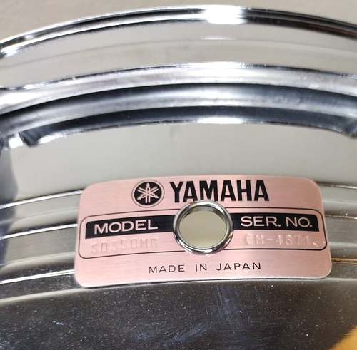 Tamburo rullante vintage anni 80 Giappone Yamaha SD350MG acciaio cromato 8 lug guscio 14" x 5" - Foto 8 di 11