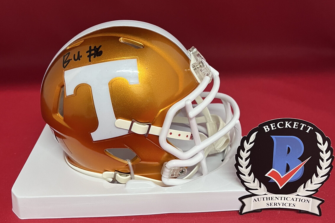 Byron Young Autographed Signed Tennessee Volunteers FLASH MINI HELMET BAS BECKETT 