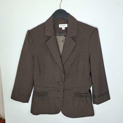 Queenspark Blazer Jacket Womens Size 10 Brown - Picture 2 of 11