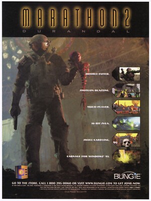 Marathon 2 Durandal PC Big Box 1996 Bungie Game Promo Art Print Poster 13 x 18
