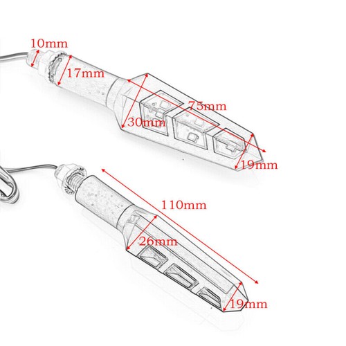 4 indicadores intermitentes de luz de giro LED para motocicleta para Honda CBR600RR 1000RR - Imagen 2 de 10