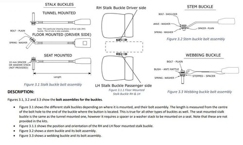 Retractable Front Seat Belt for Holden WB Ute Van One Tonner Only ADR Approved - Picture 9 of 10