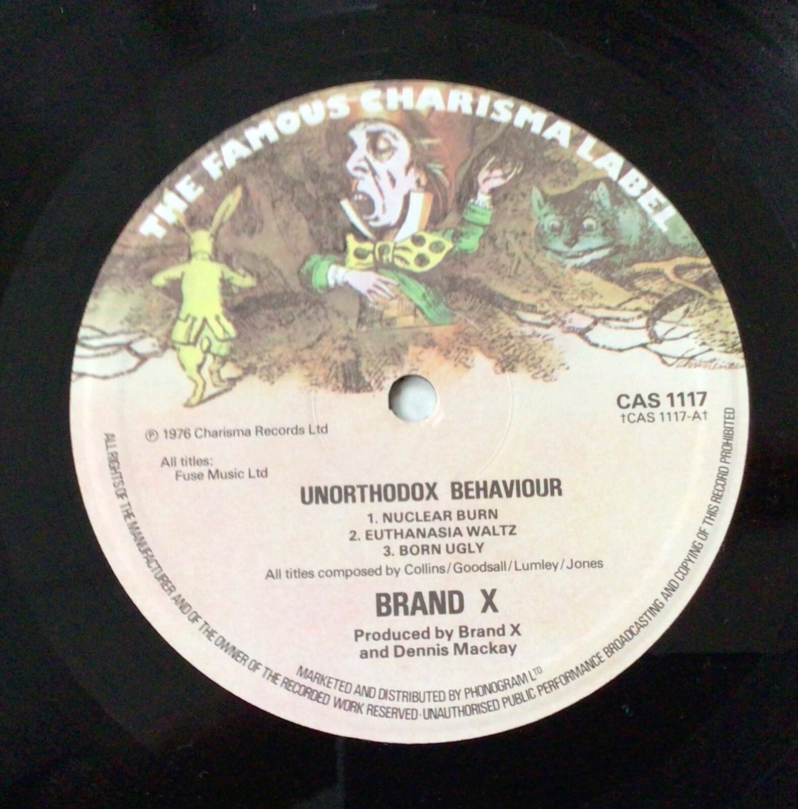 BRAND X UNORTHODOX BEHAVIOR (LP) Charisma Records CAS 1117 Excellent