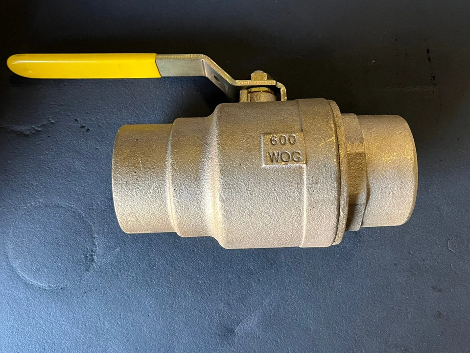 2-1/2" Solder, Standard Port, Bronze Ball Valve, 600 WOG, 150 WSP, MADE IN USA - Image 2 of 4