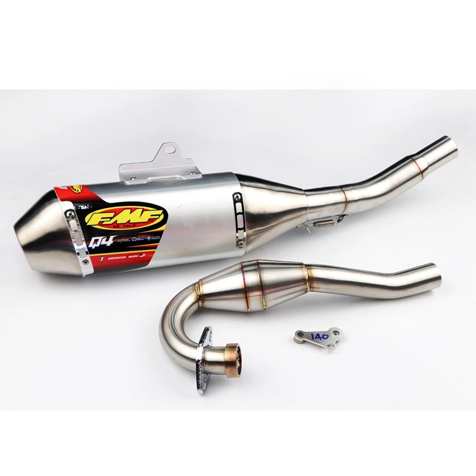 EXHAUST FULL SYSTEM STAINLESS PIPE MUFFLER (SILVER) FIT KAWASAKI KLX140-KLX140L - Imagem 2 de 4