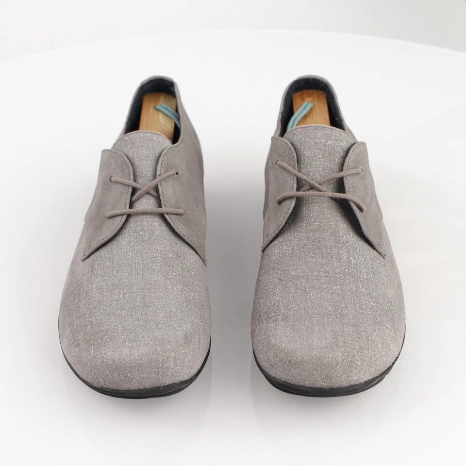Zapato Oxford Aetrex Erin para mujer talla 9 gris cuero con cordones zapato plano trabajo informal Foto 3 de 4