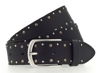 Mustang Rivet Leather Belt W85 GüRtel Black Schwarz Neu