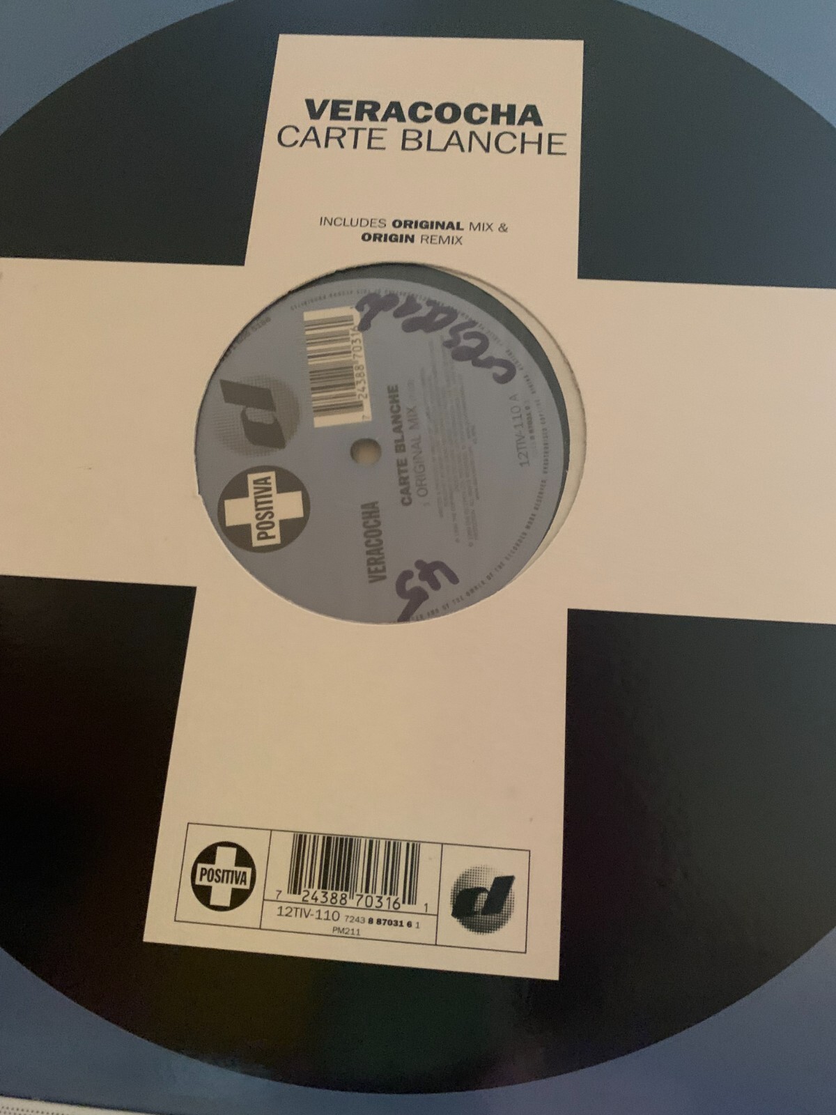 Veracocha - Carte Blanche Positiva 1999 Trance 12"" Vinyl Near MINT