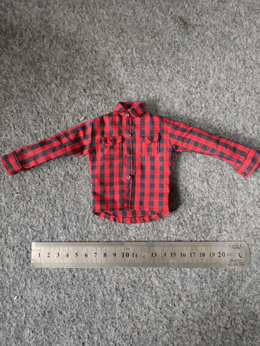1:6th Male soldier Clothes Trendy Red Checked Shirt for 12'' Man Figure - Picture 3 of 3