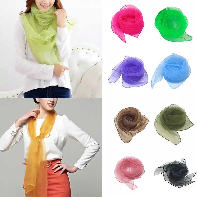 Women Chiffon Neck Tie Hair Head Scarf Scarves Shawl Vintage Ladies Fashion  Soft