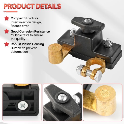 Battery Terminal Car Battery Disconnect Isolator Anti-leakage Cut Off Switch 12V - Picture 3 of 8