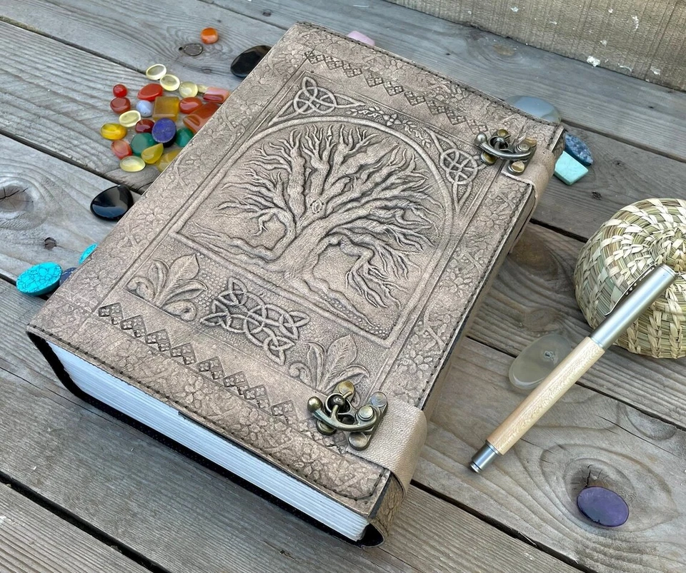 600 Pages large Leather Journal, Tree Of Life, Leather Notebook, Travel book - Image 3 of 4