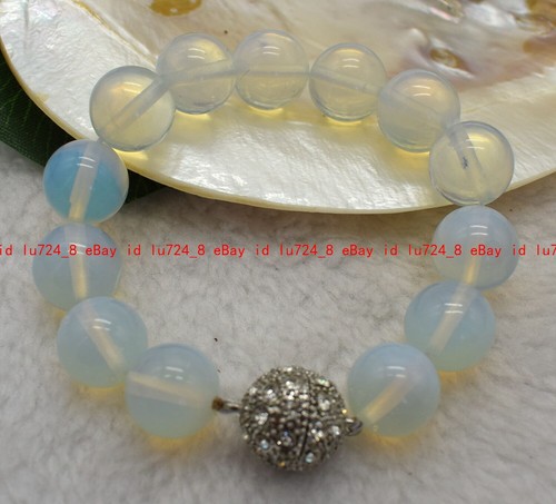 Pretty 12mm Natural Multicolor Gemstone Round Beads Bracelet 7.5" Magnetic Clasp - Picture 120 of 216